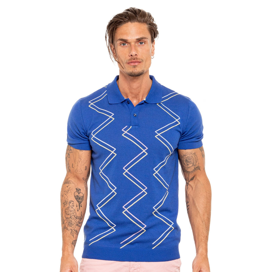 Zig Zag Knit Polo - Pink – Eight-X