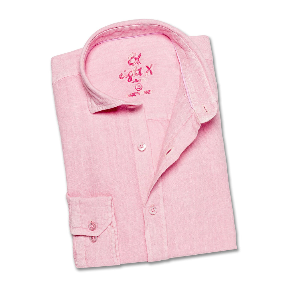 Lastinch Men Plus Size Pink and White Cotton Linen Shirt (36) : :  Clothing & Accessories