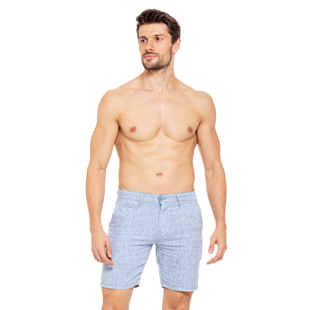 Linen Slim Fit Pants - Blue – Eight-X