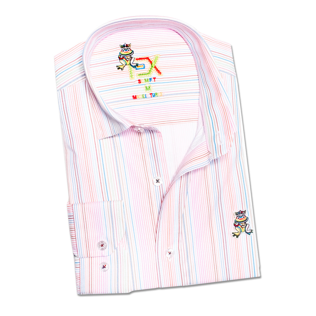 Eight-X Designer Dress Shirts Dot Print Short Sleeve Shirt