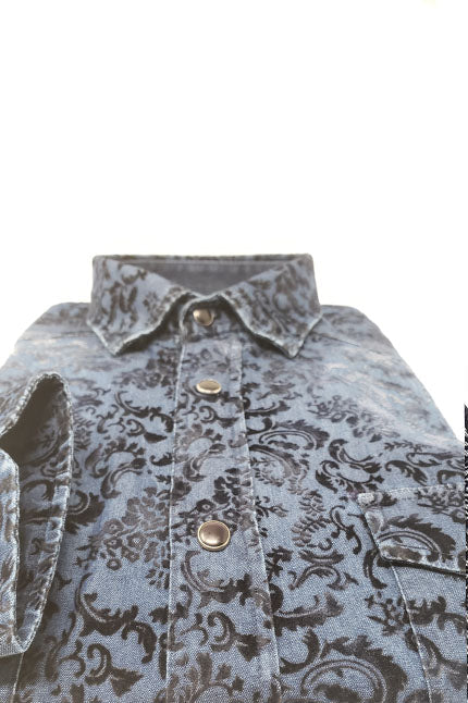 Eight-X | Designer Dress Shirts | Snap Button Denim Shirt With