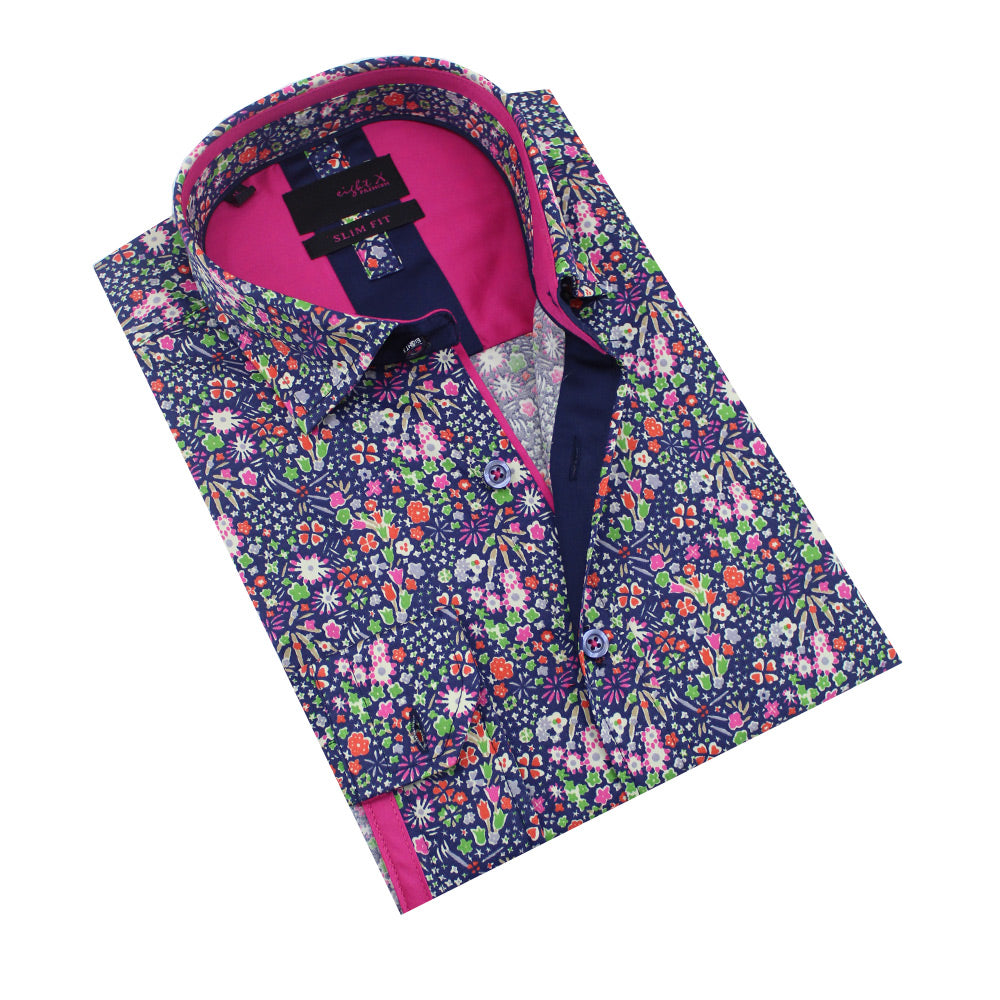 Joe Browns Men's Lily Print Casual Floral Shirt, Blue, X-Large :  : Fashion