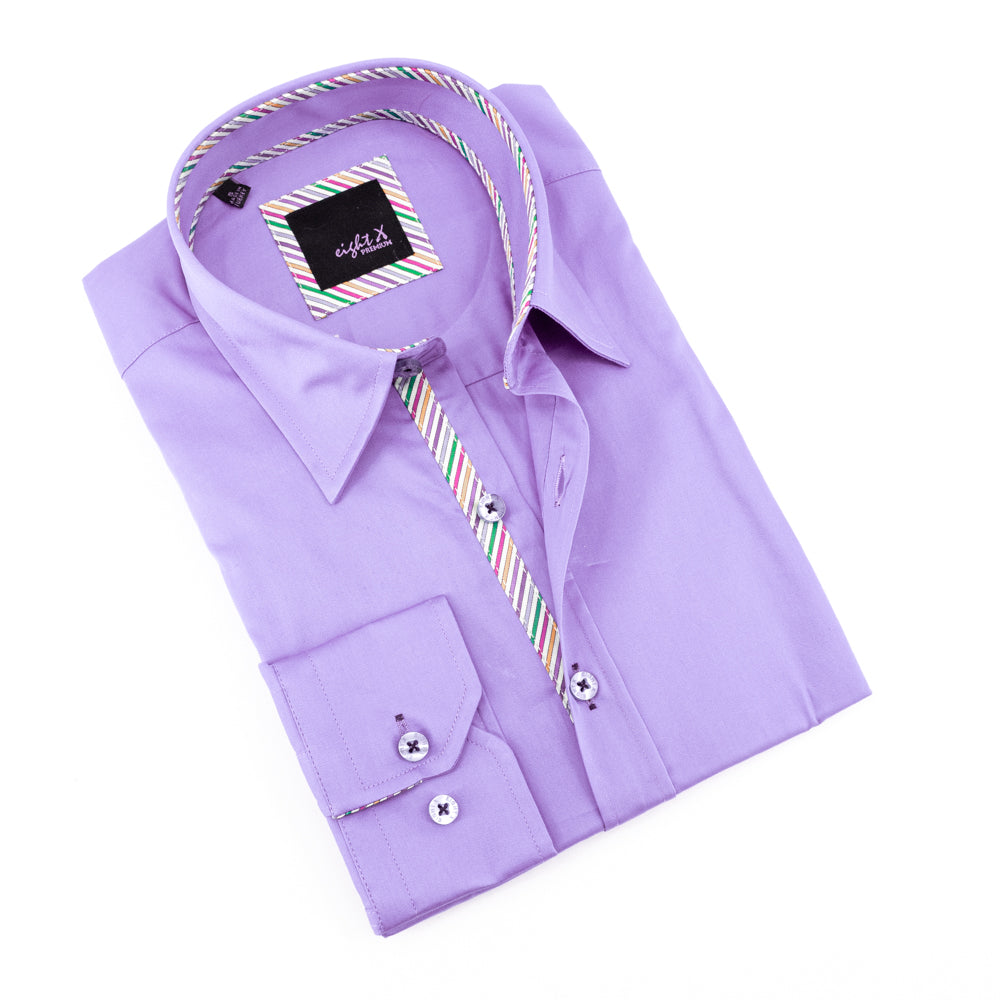 Eight-X | Designer Dress Shirts | White Flying Bird Shirt w/ Trim White / S