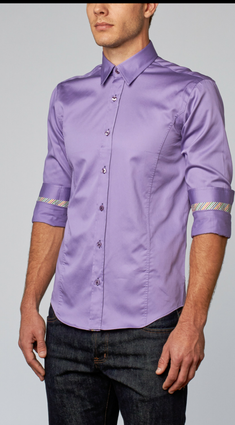 Ocho-X | Camisas de vestir de diseñador | Camisas de sólido ribete colorido – Eight-X