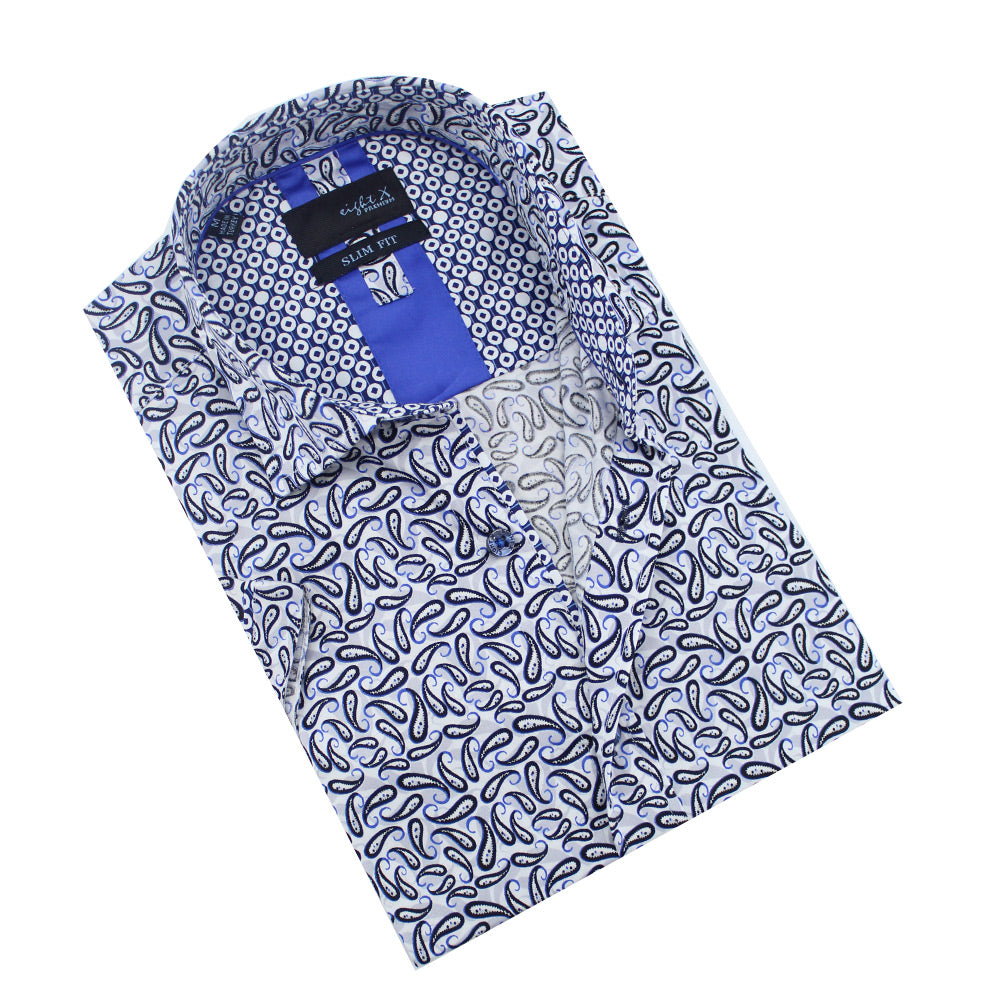 Zowie Paisley Print Relaxed Fit Shirt DEPTH BLUE