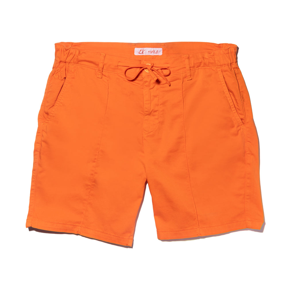 Eight-X | Designer Menswear | Solid Orange Chino Shorts