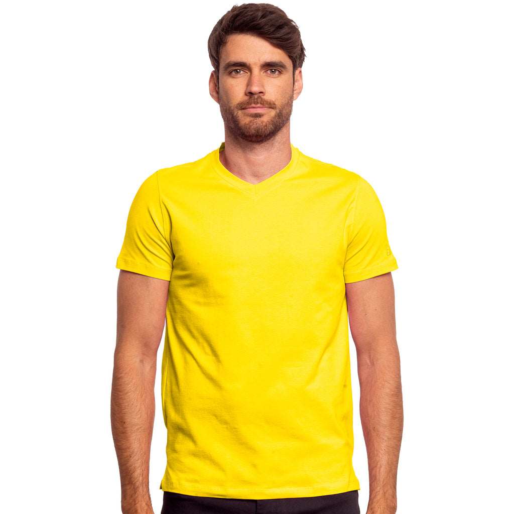 Essentials Camiseta con cuello en V para hombre, paquete de 6