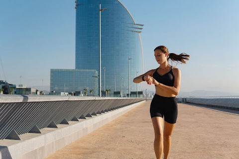 woman running outside