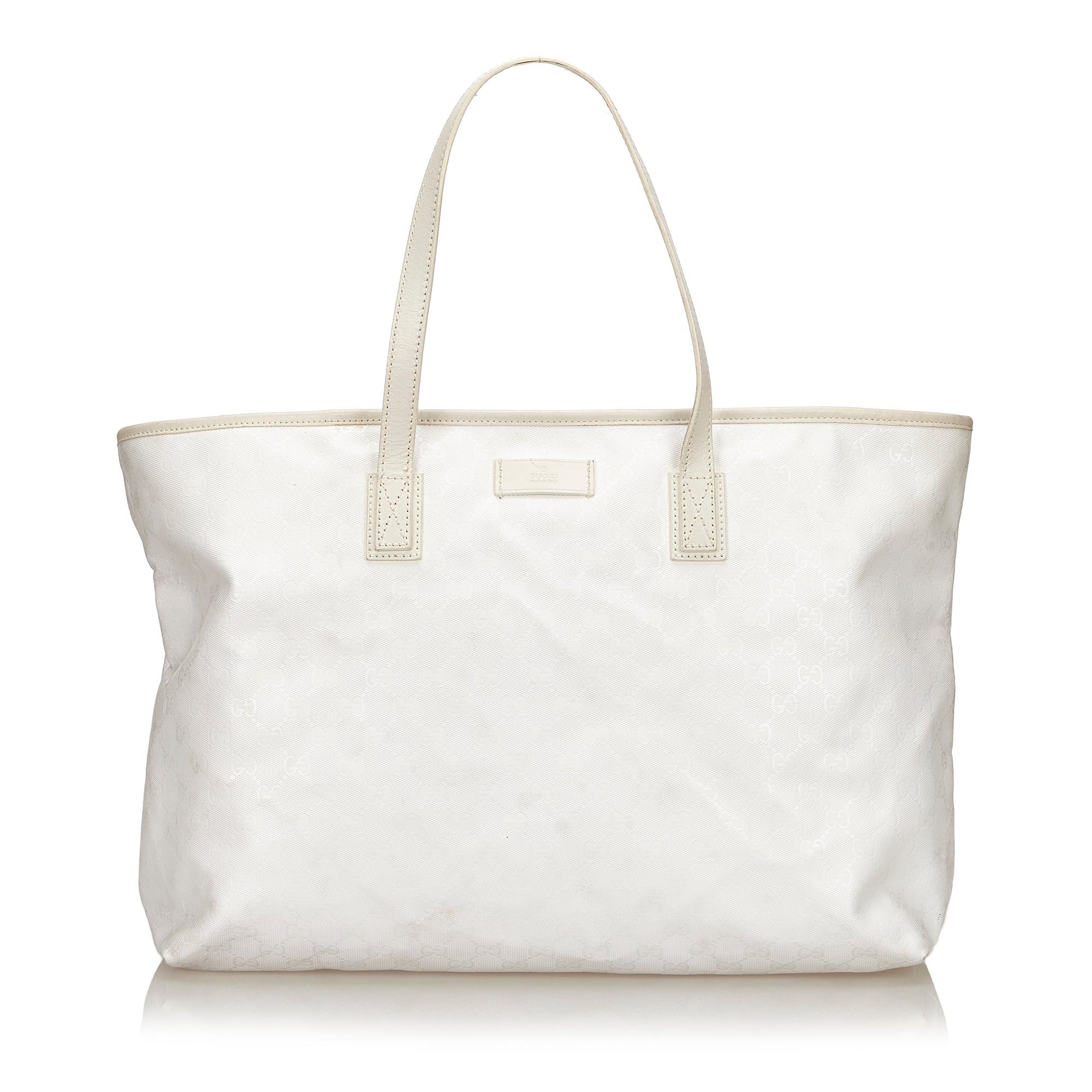 GUCCI GG IMPRIME WHITE SUPREME TOTE BAG 