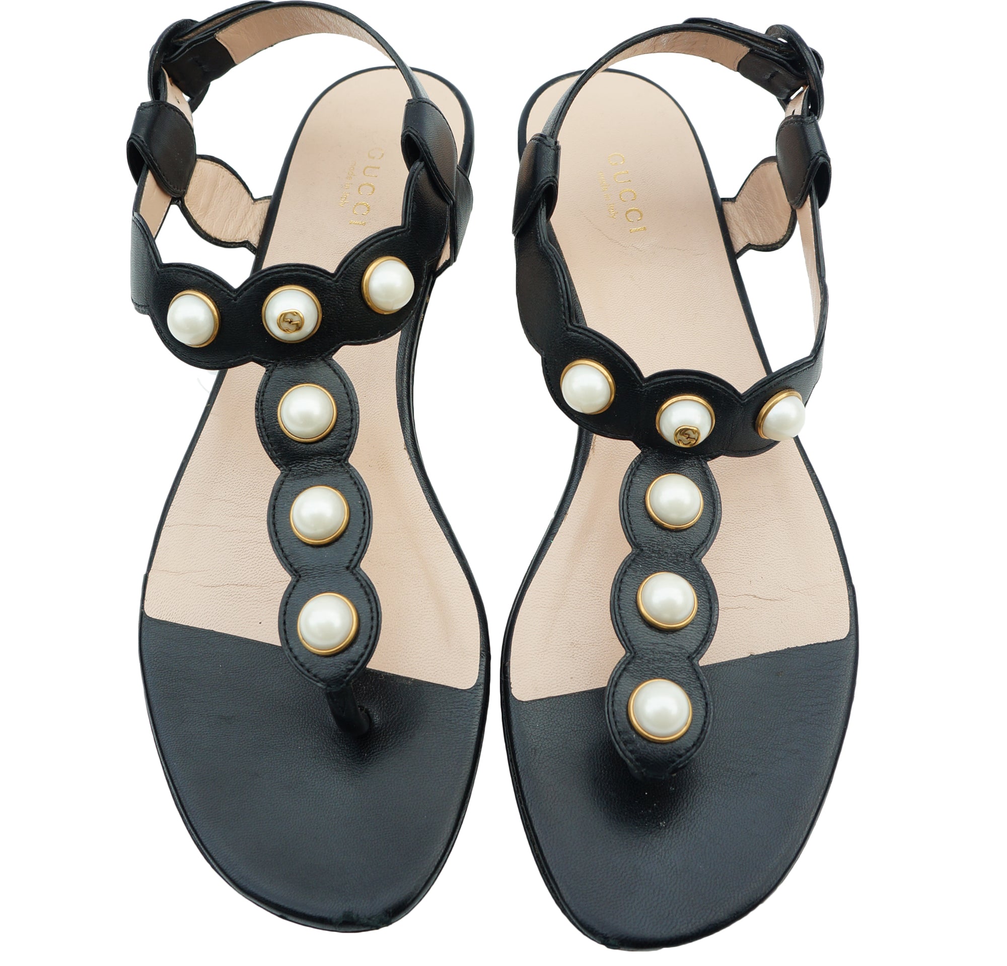 pearl thong sandals