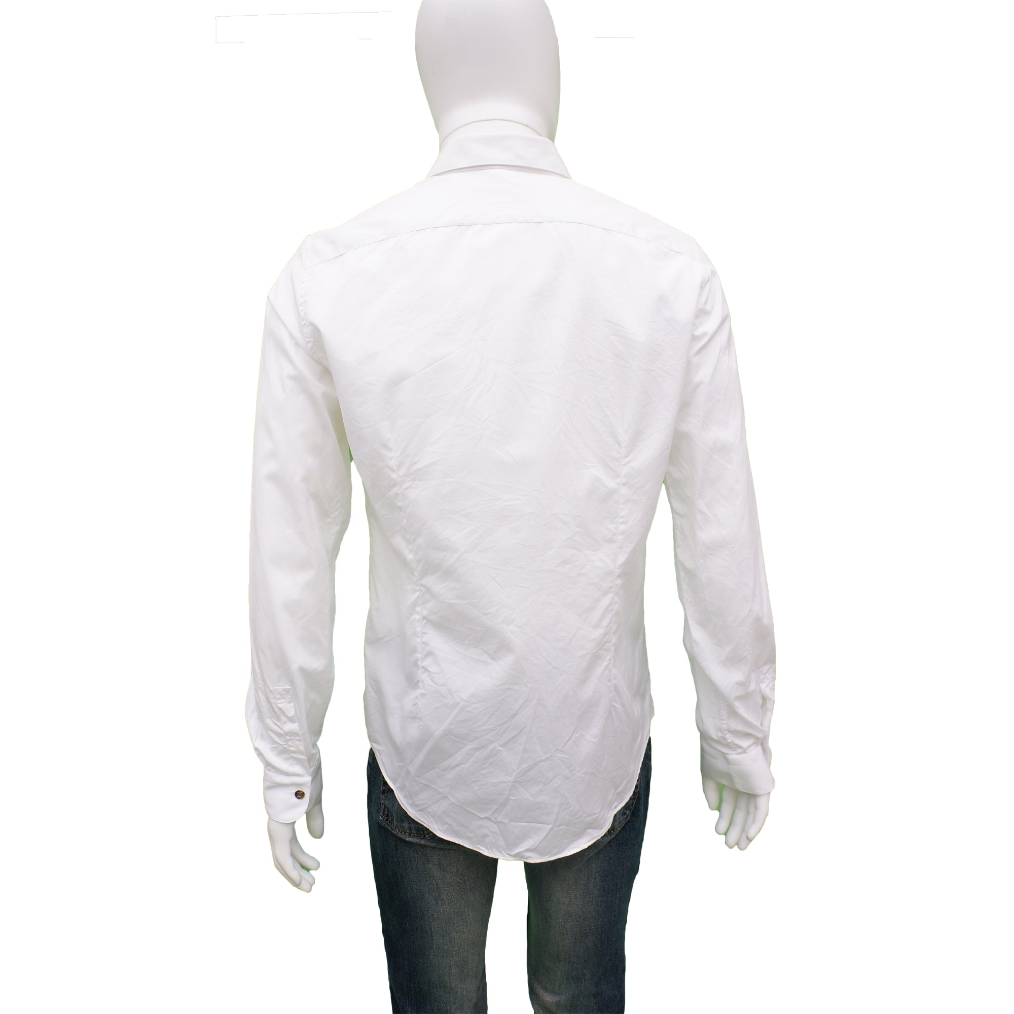 LOUIS VUITTON WHITE COTTON ROUND CUFF DRESS SHIRT – leefluxury.com