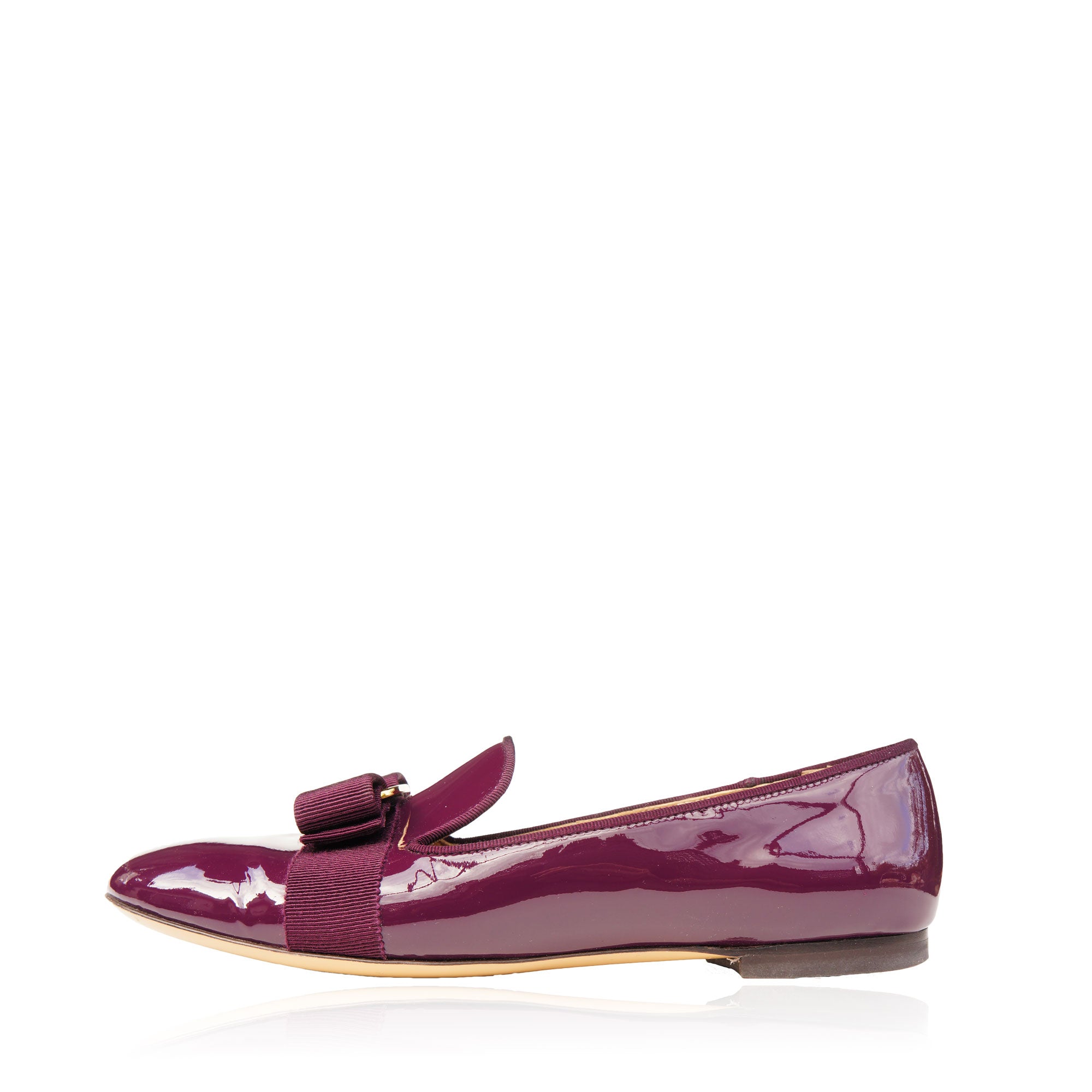 SALVATORE FERRAGAMO WINE PATENT LEATHER 