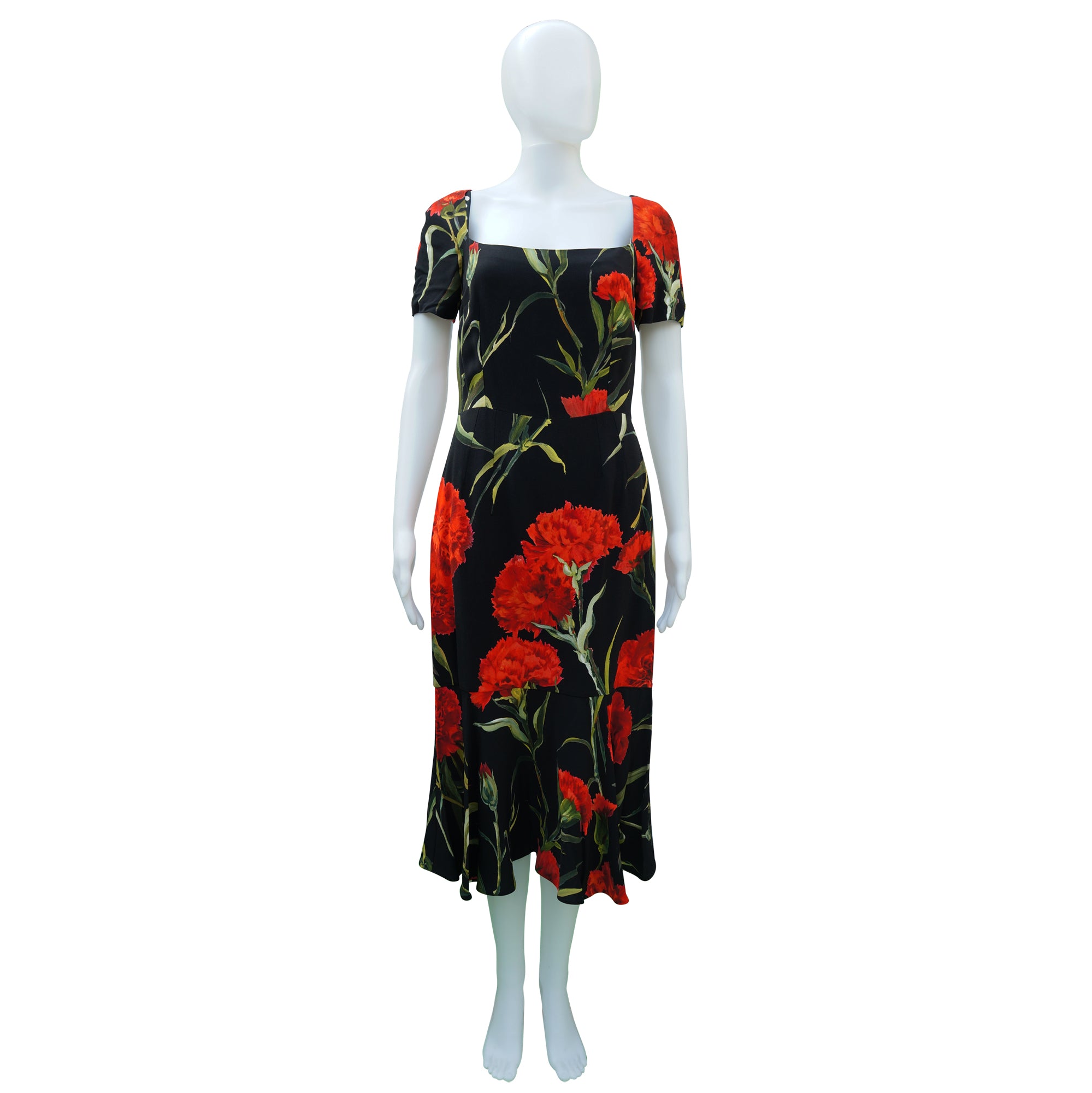 dolce and gabbana black floral dress