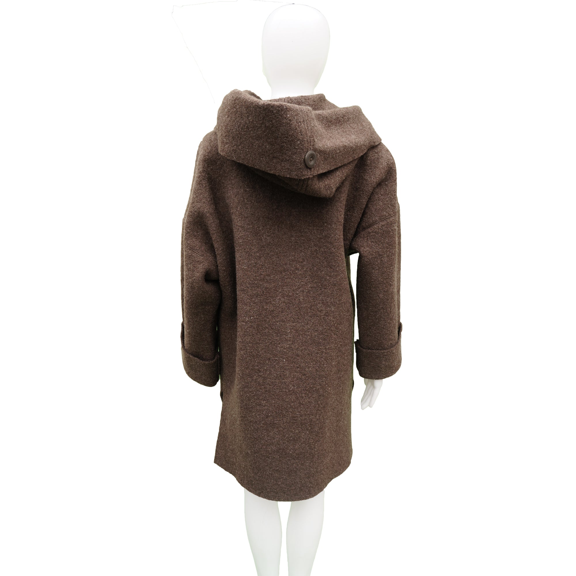 HILARY RADLEY BROWN BOILED WOOL HOODED COAT – leefluxury.com