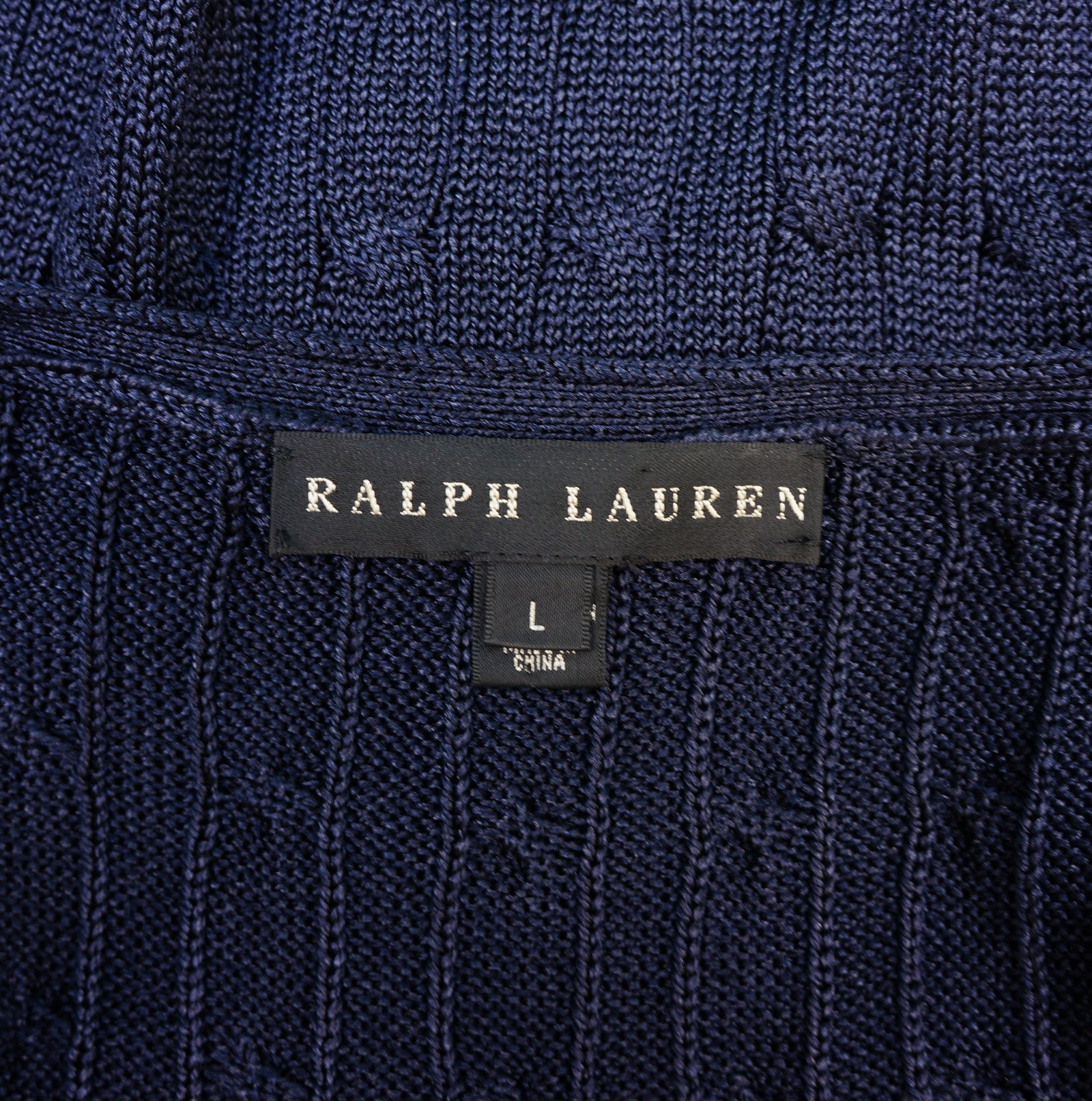 RALPH LAUREN BLACK LABEL NAVY CABLE KNIT TANK – 