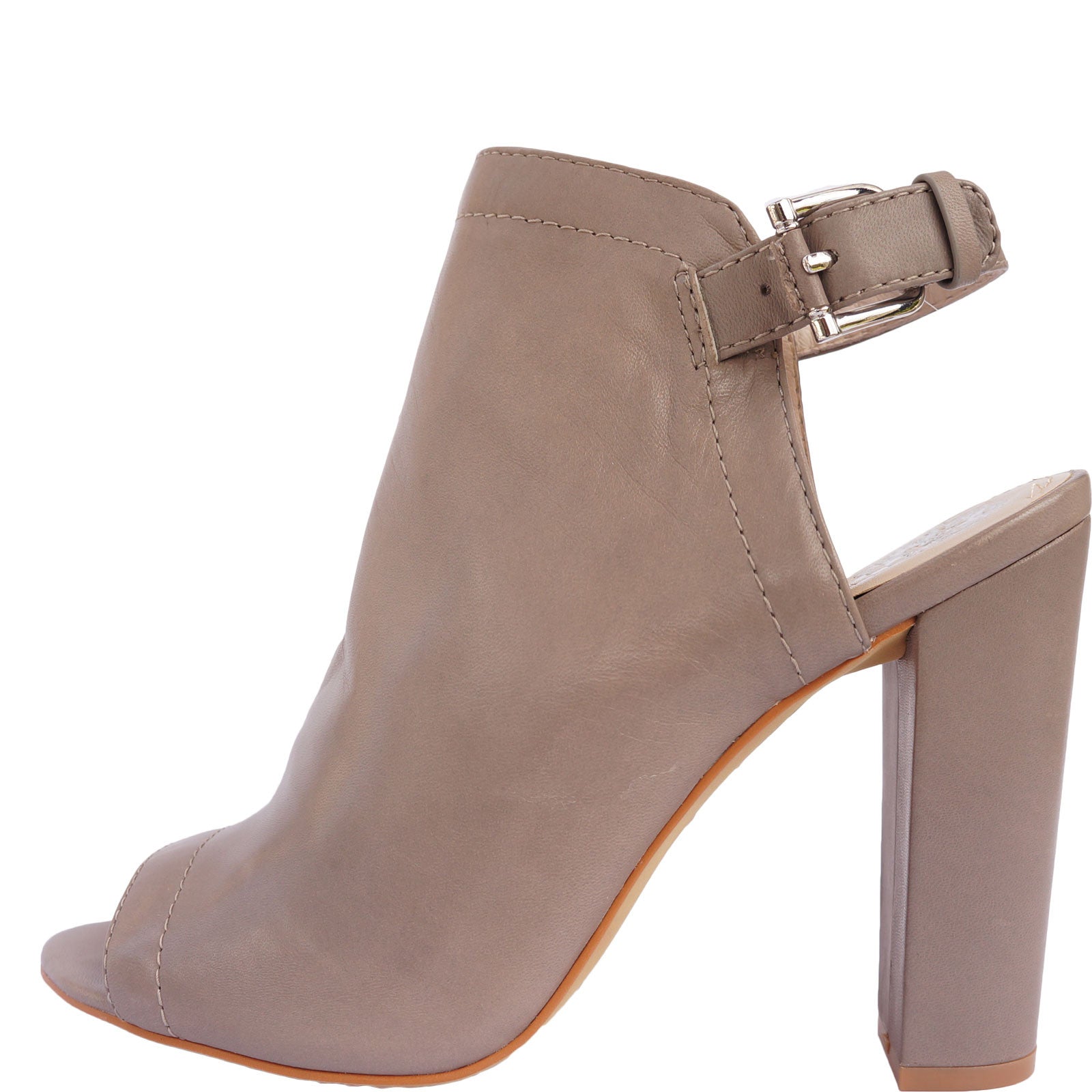 vince camuto suede peep toe booties