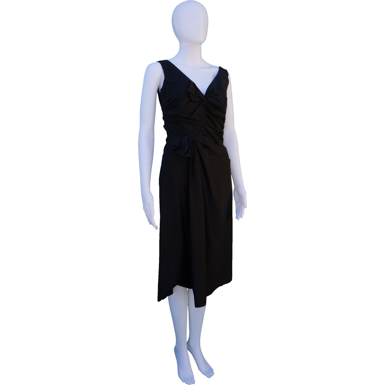 AUTHENTIC PRADA BOW-ACCENTED MIDI DRESS – 