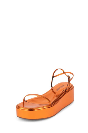 orange platform flip flops