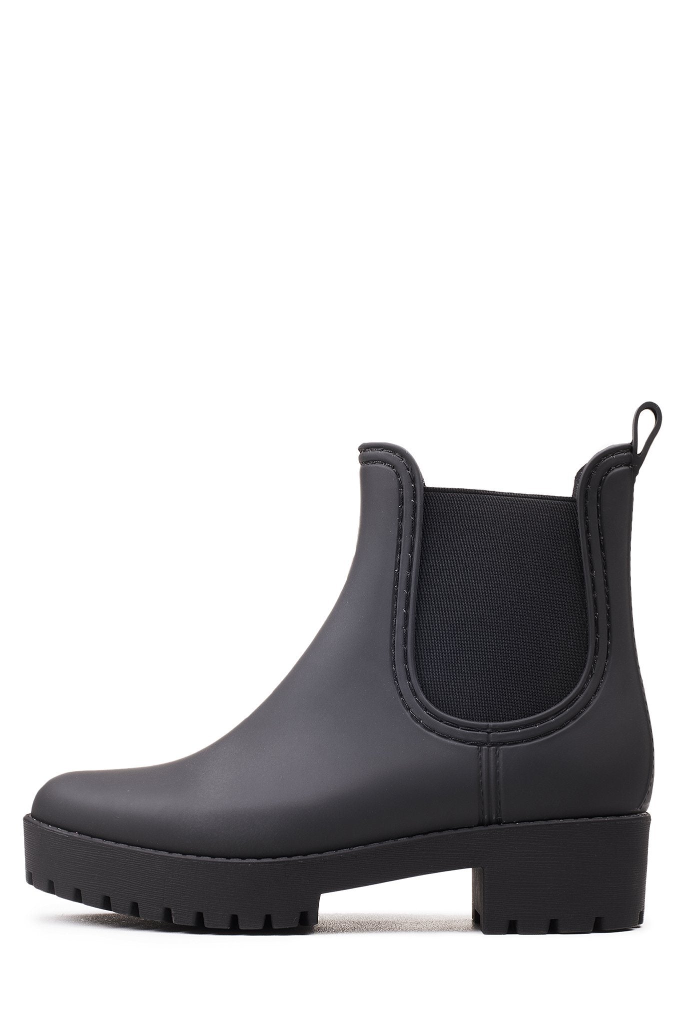 matte black chelsea rain boots