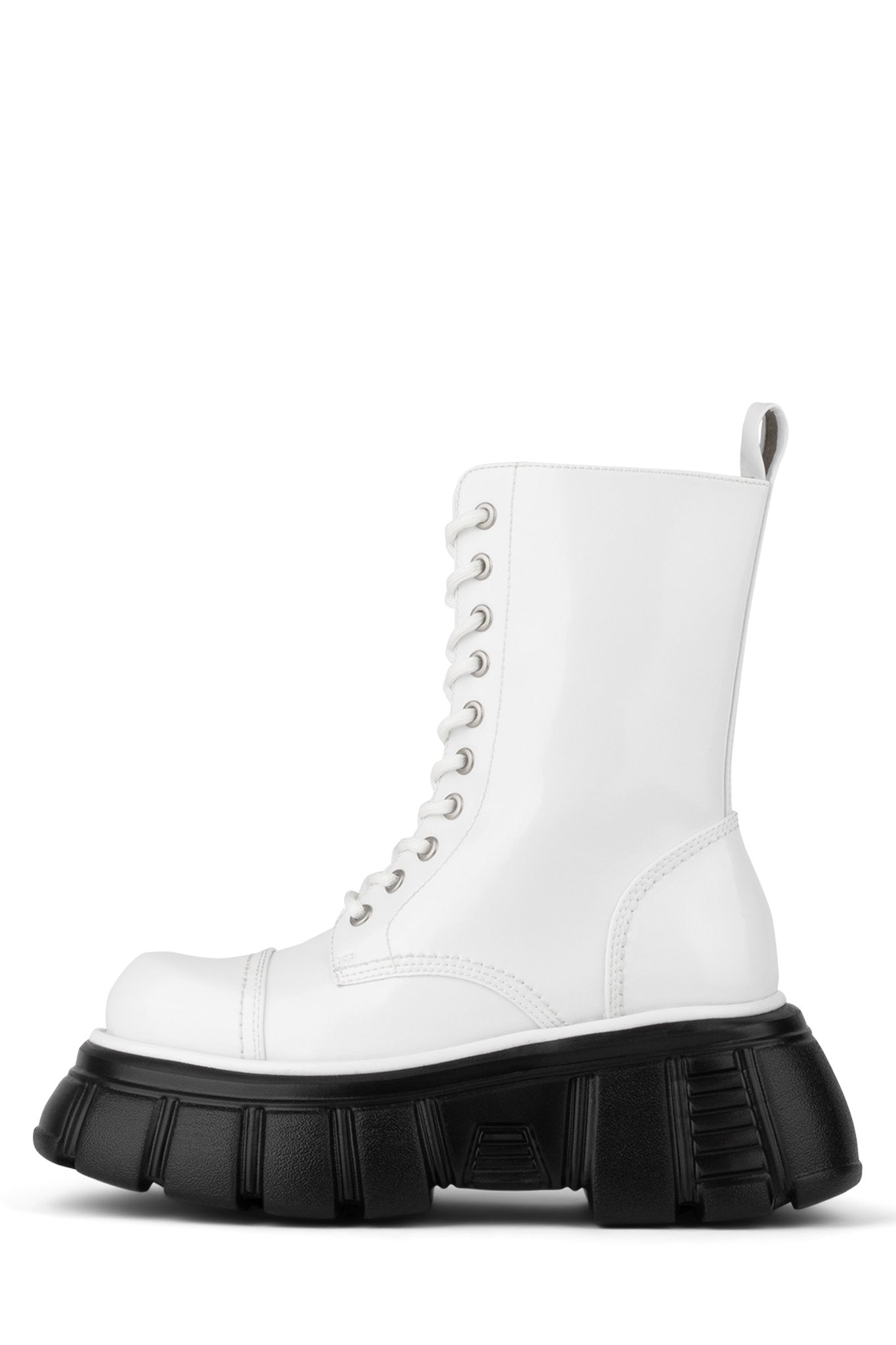 black and white platform boots