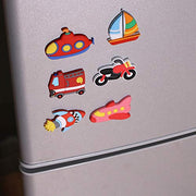 Rubber Fridge Magnets 10Pcs Colorful Transport Car Sailboat Airplane Helicopter Bicycle Motorcycle Whiteboard Refrigerator Magnets for Office Photo Cabinet Bulletin Board Magnet Wall Decoration