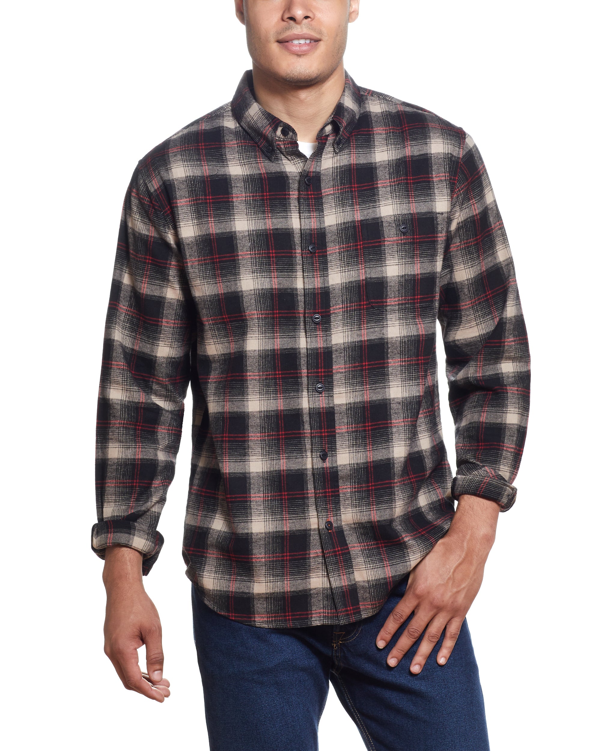 TARTAN PLAID FLANNEL IN CARBON