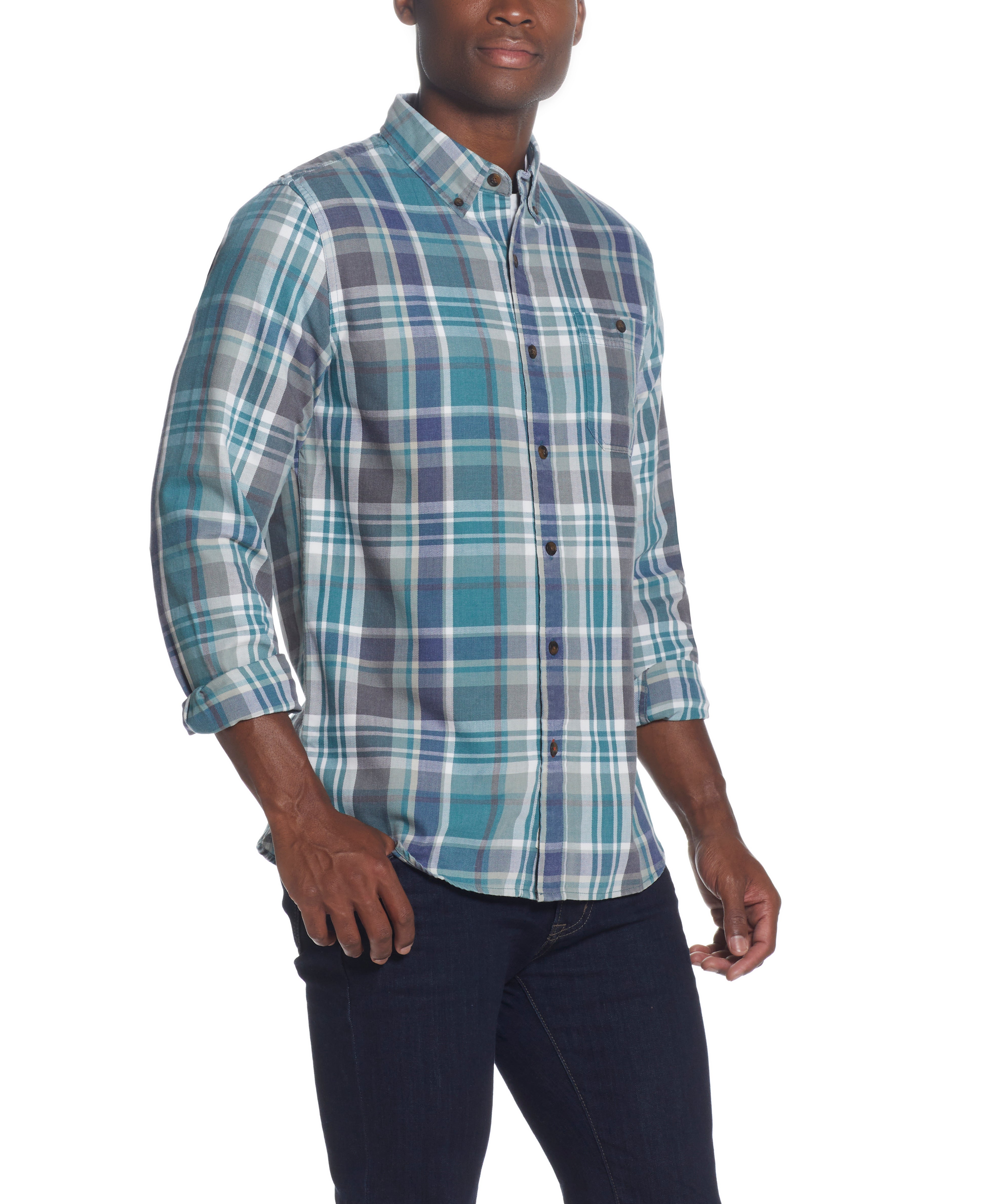 Men's Brushed Flannel Shirt in Burnt Henna Orange