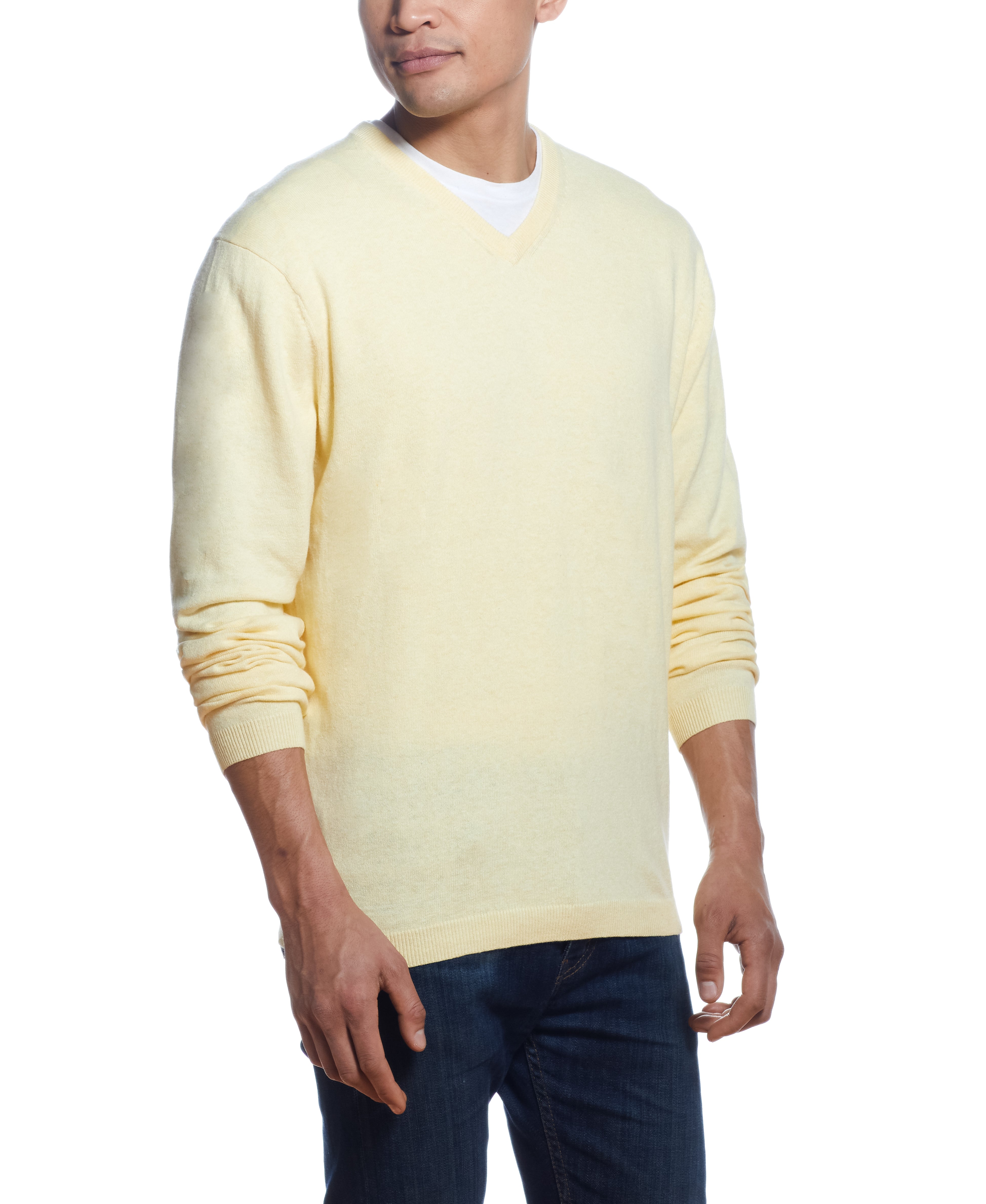 Cotton Cashmere V Neck Sweater in Mist – Weatherproof® Vintage