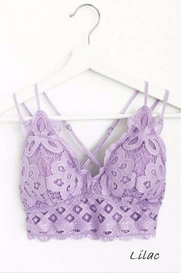 lilac bralette crop top