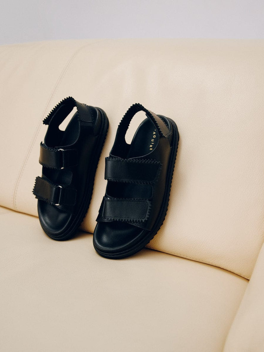 Maguire Tavira Leather Chunky Dad Sandals - Black