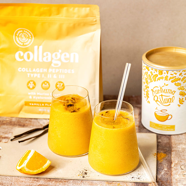 Curcuma Collagen Smoothie with benefits for skin and hair