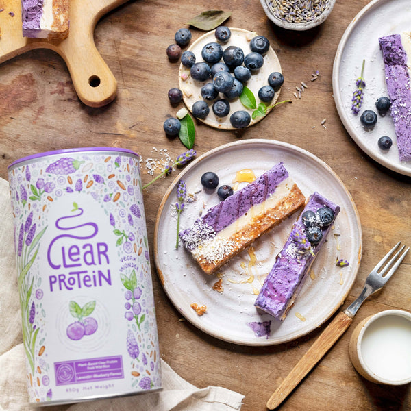 Erfrischend fruchtige roh-vegane Blaubeer-Lavendel-Stücke