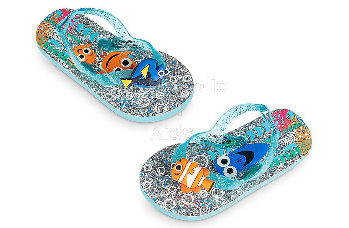 blue sparkle flip flops