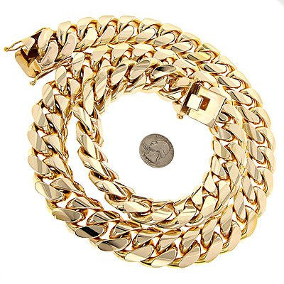 14K Miami Cuban Link Chain 1.5 Kilo Solid Gold Necklace - Iceberg Diamonds INC