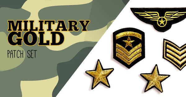 Military patches zwart goud voor Bomberjack