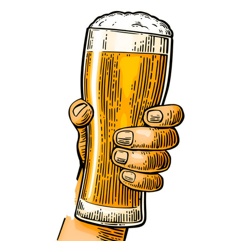 Bier Bierglas In Hand Full Color Strijk Applicatie Smal