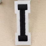 Zwarte Alfabet Letter I Met Witte Rand Strijk Patch