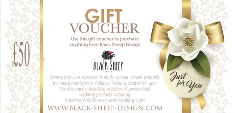 Gift voucher buy now as a present for christmas can be used on all products on Black Sheep Design