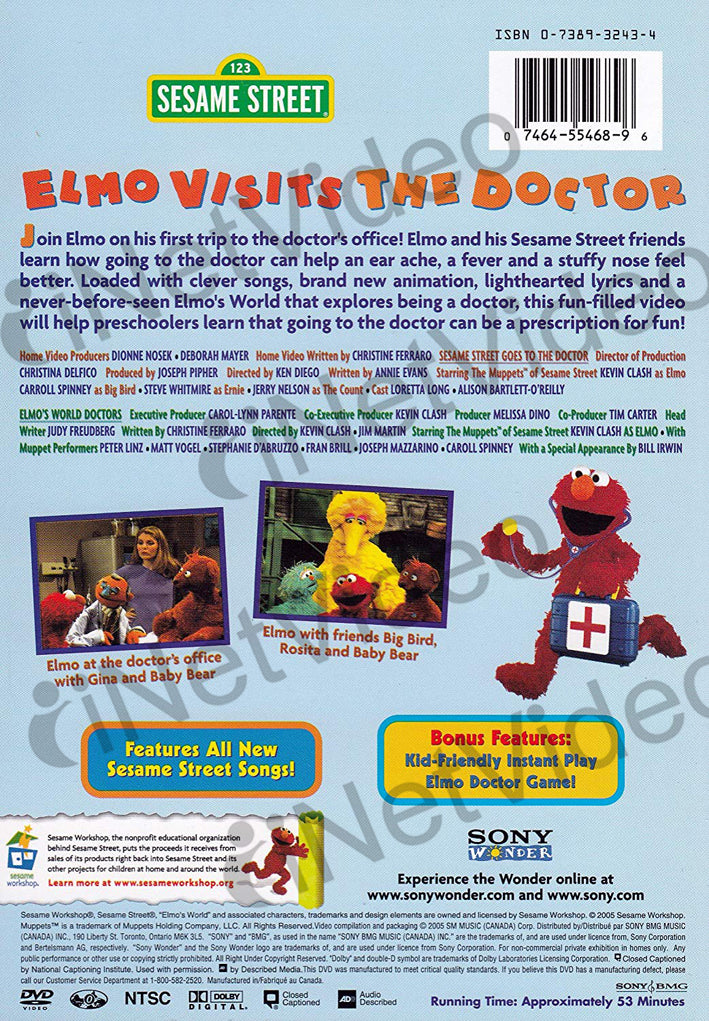 Elmo Visits the Doctor - (Sesame Street) on DVD Movie