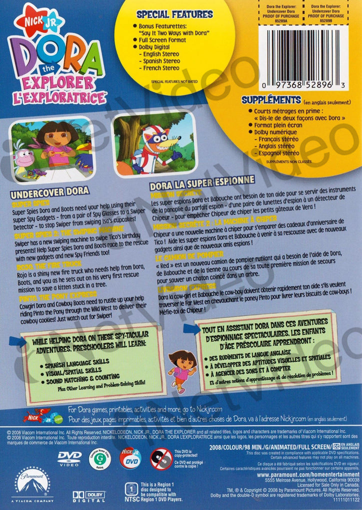 Dora The Explorer - Undercover Dora (Bilingual) on DVD Movie