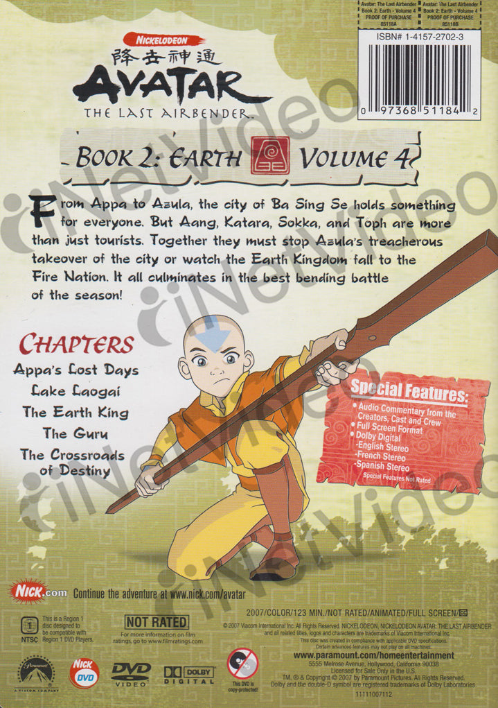 avatar the last airbender book 2 disc list of episodes