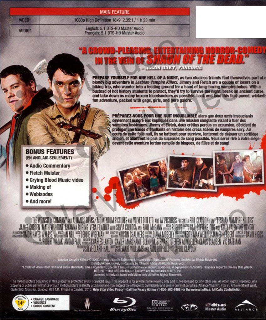 Lesbian Vampire Killers Bilingual Blu Ray On Blu Ray Movie