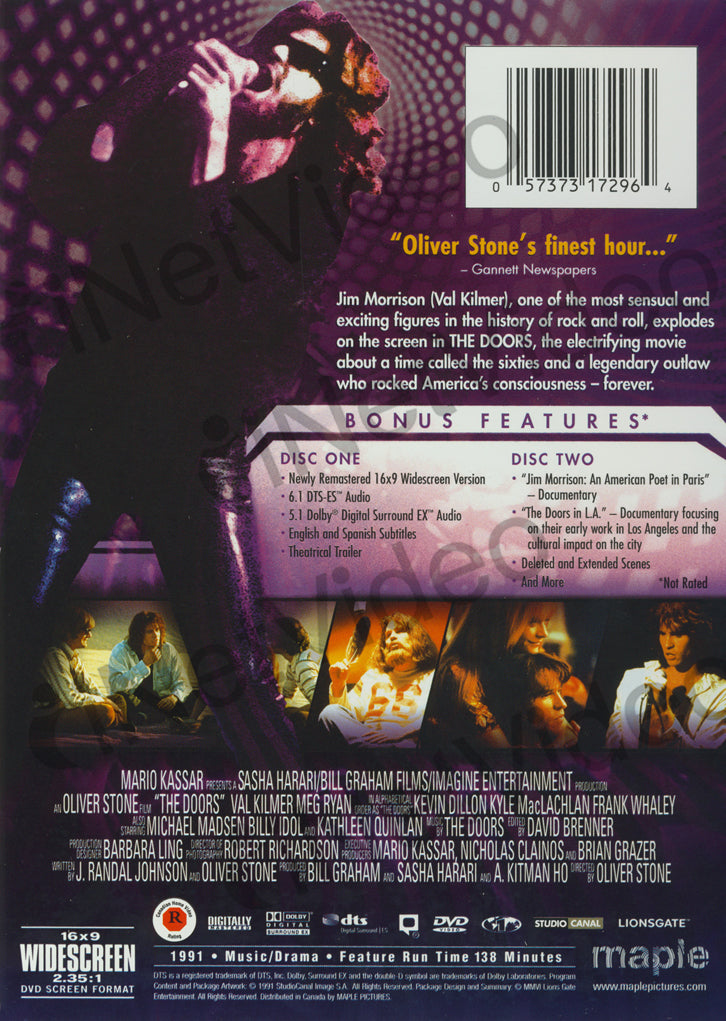 The Doors (15-Year Anniversary Edition) on DVD Movie