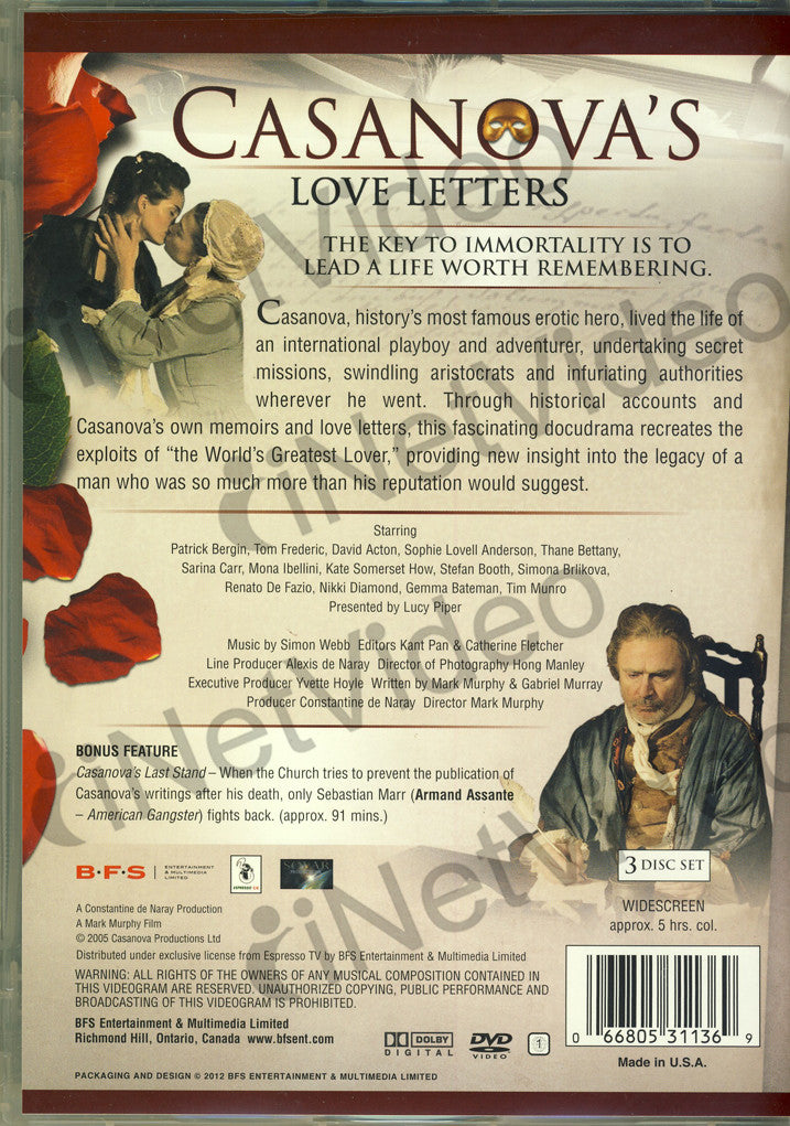 Casanova s Love Letters (Boxset) on DVD Movie
