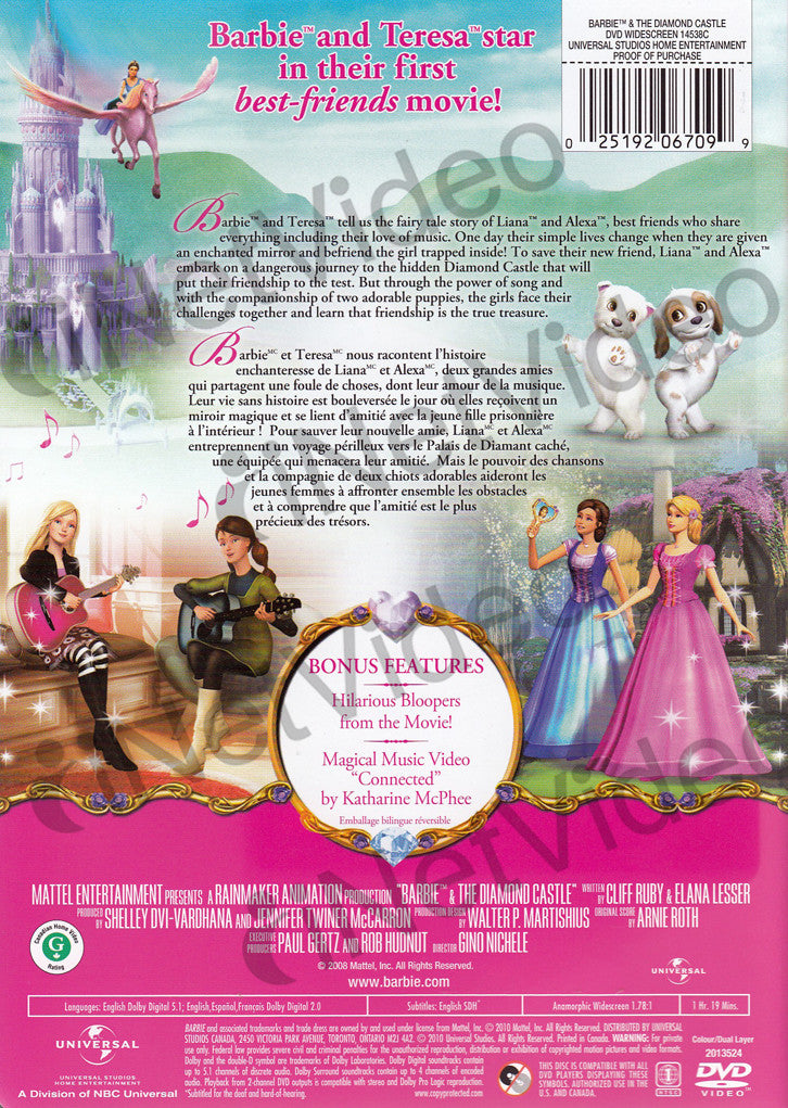 barbie diamond castle dvd