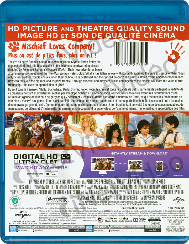 The Little Rascals Blu Ray Digital Hd Bilingual Blu Ray On Blu Ray Movie
