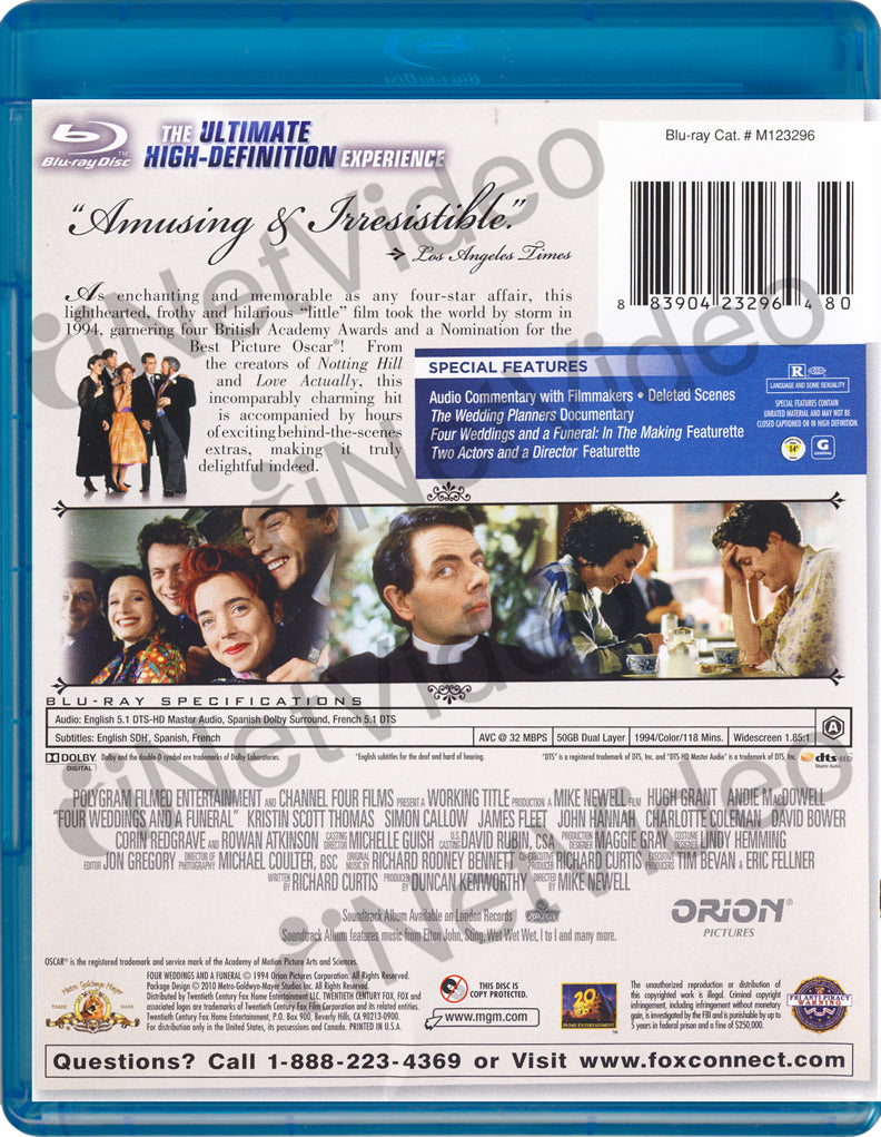 Four Weddings And A Funeral Blu Ray On Blu Ray Movie