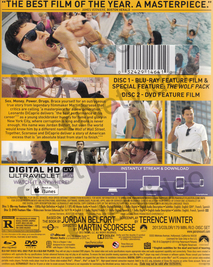 The Wolf Of Wall Street Blu Ray Dvd Digital Hd Blu Ray On Blu Ray Movie 