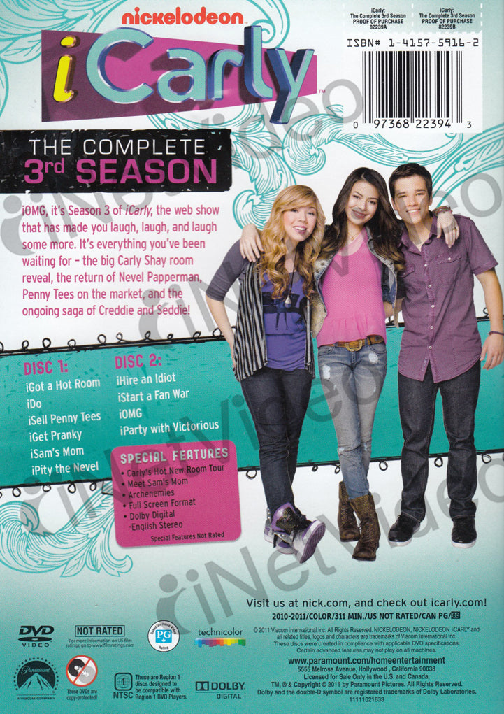 Icarly The Complete 3rd Third Season On Dvd Movie
