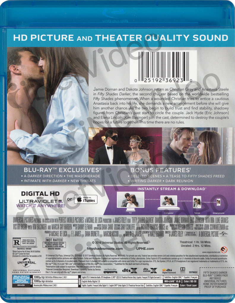 Fifty Shades Darker Blu Ray Dvd Digital Copy Blu Ray On Blu Ray Movie 
